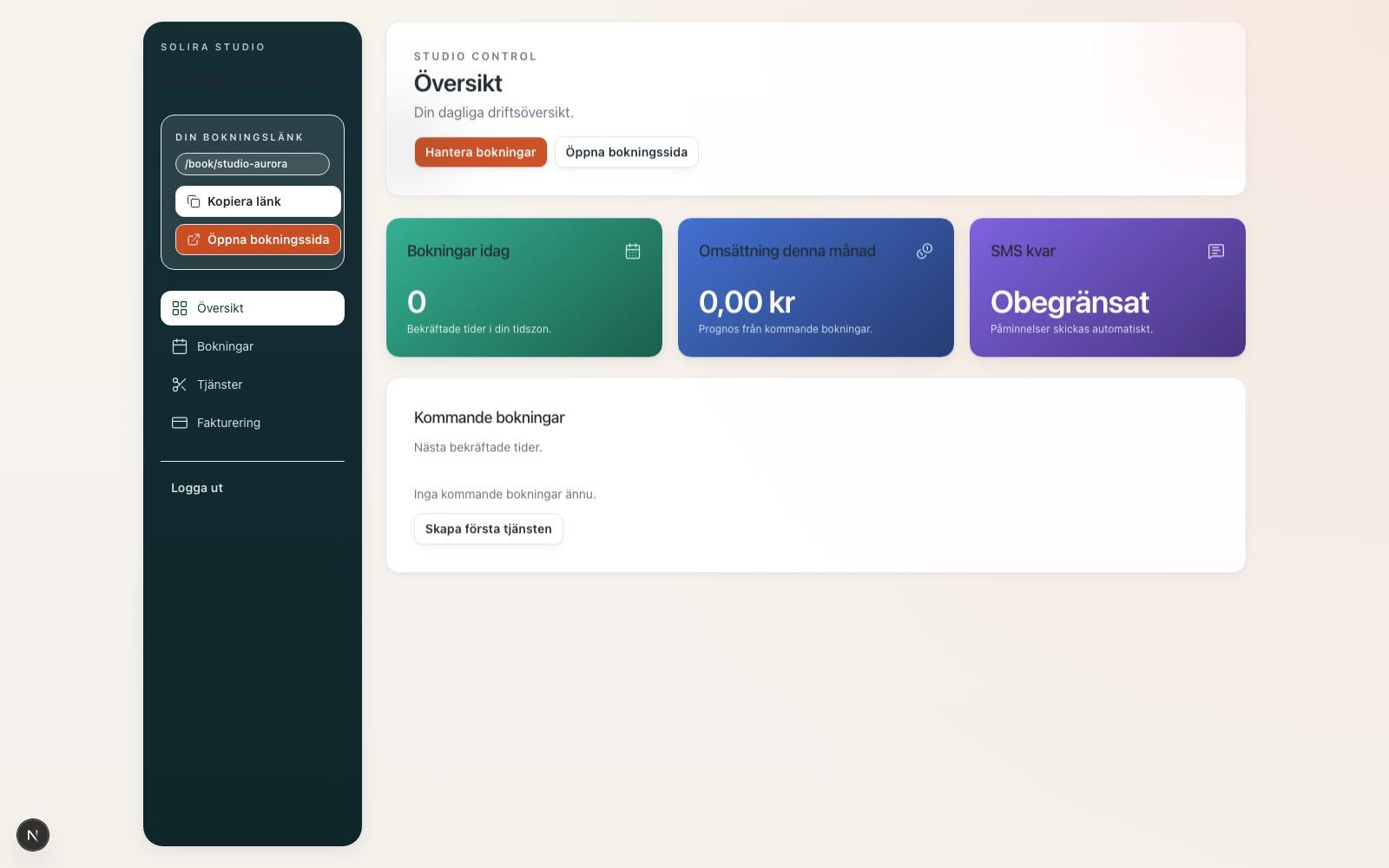 Solira dashboard preview